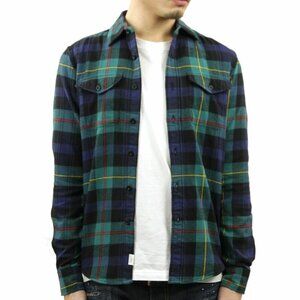 American Eagle Tartan Plaid Shirt Men's L Classic Fit 100% Cotton Button Down